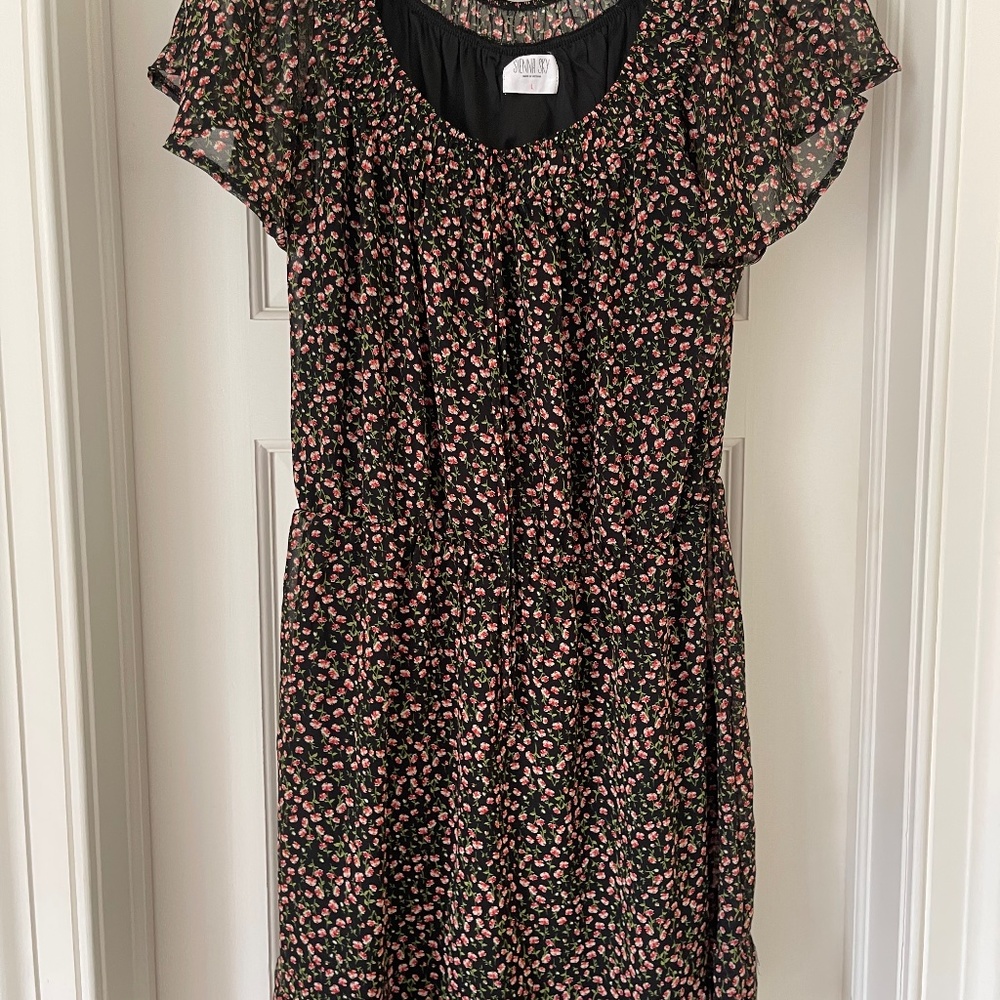 Sienna Sky black floral mini dress